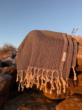 Sandbar Rag Black — Salt Rag™ Sand-Resistant Turkish Beach Towel